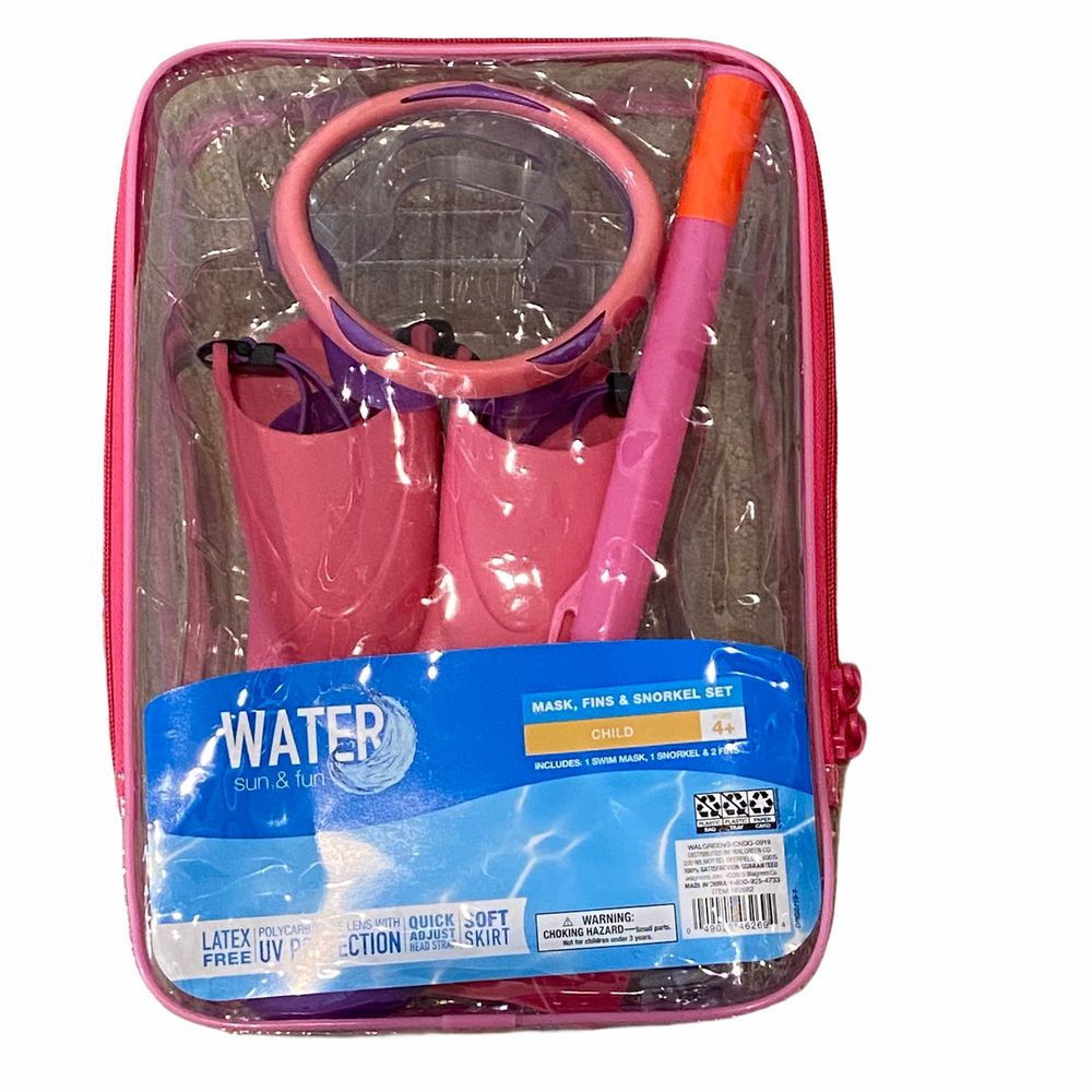 Children's Water Mask, Fins and Snorkel Backpack